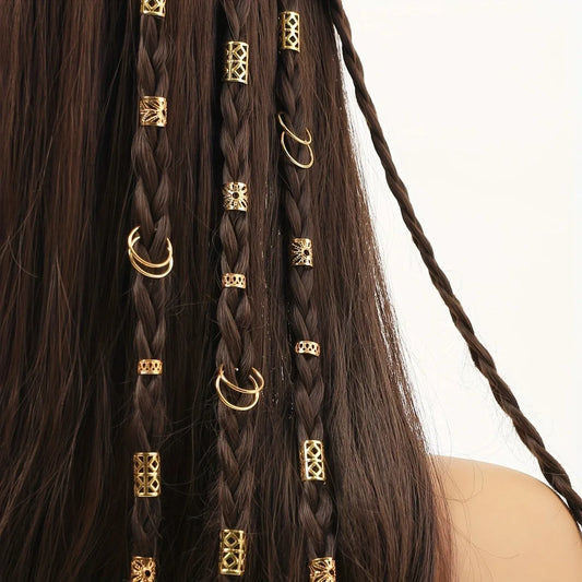 80Pcs Dreadlock Hair Beads - Stylish Alloy Hair Accessories Loc Hair Jewelry for Braids for Girls and Women