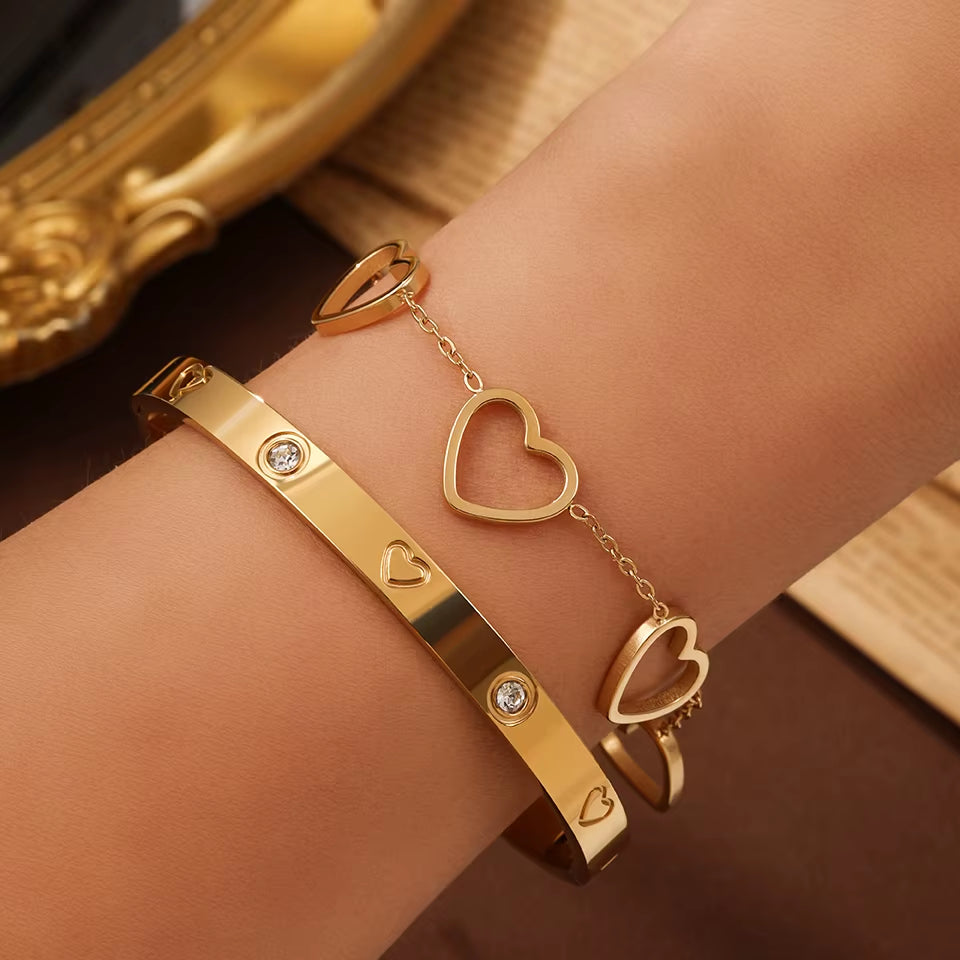 3PCS French Lucky Clover Women'S Bracelet Set High Quality Stainless Steel INS Hot Selling Bracelet Charm Feeling Jewelry Gift