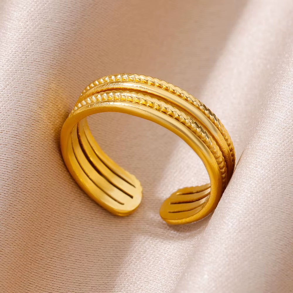316L Stainless Steel Rings for Women Gold Color Never Fade Luxury Classic Rings Wedding Couple Rings Jewelry Free Shipping