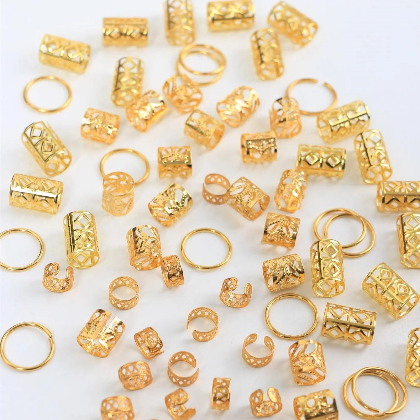80Pcs Dreadlock Hair Beads - Stylish Alloy Hair Accessories Loc Hair Jewelry for Braids for Girls and Women